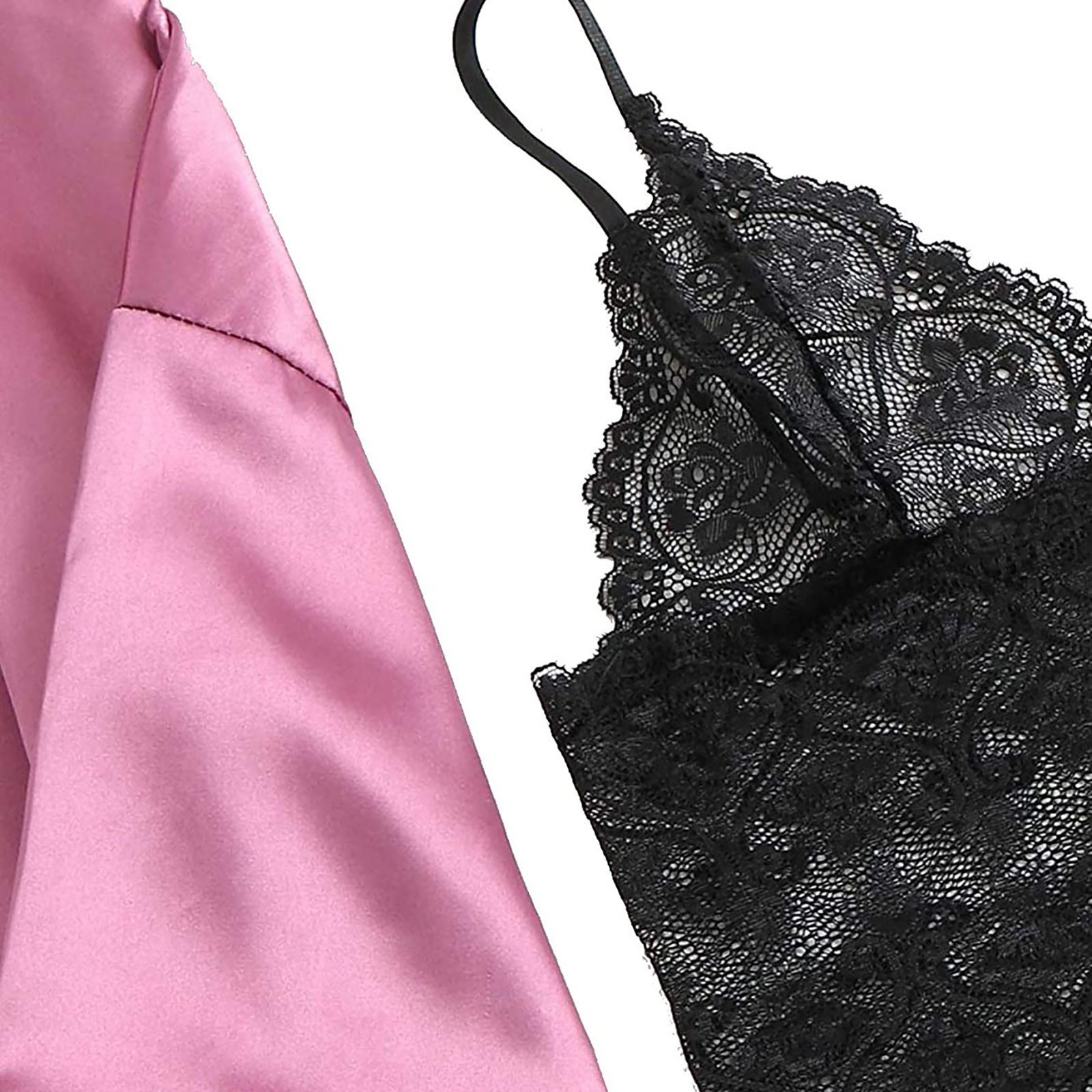 ChicShe European And American Cross-Border Trade Women's Pajamas Four-Piece Plus Size Nightgown Camisole Set Outerwear Homewear_voghion.com