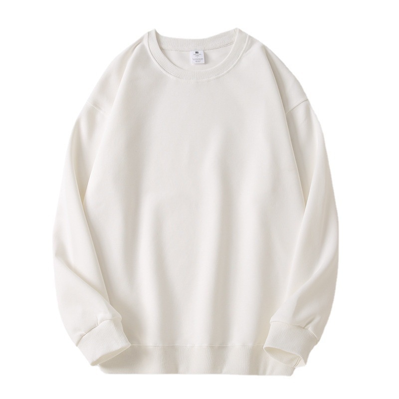 Sweat-shirt d'hiver en polaire épaisse pour homme, couleur unie, chaud, col rond, grandes tailles, coupe ample, impression personnalisée_voghion.com