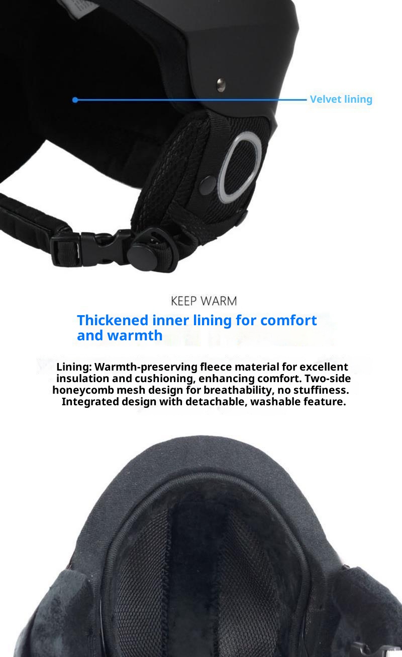 001 Fleece-Helm, warme Ski-Sicherheitsmütze für Herren, Damen, Erwachsene und Kinder, professionelle Outdoor-Ausrüstung zum Snowboarden und Skifahren_voghion.com