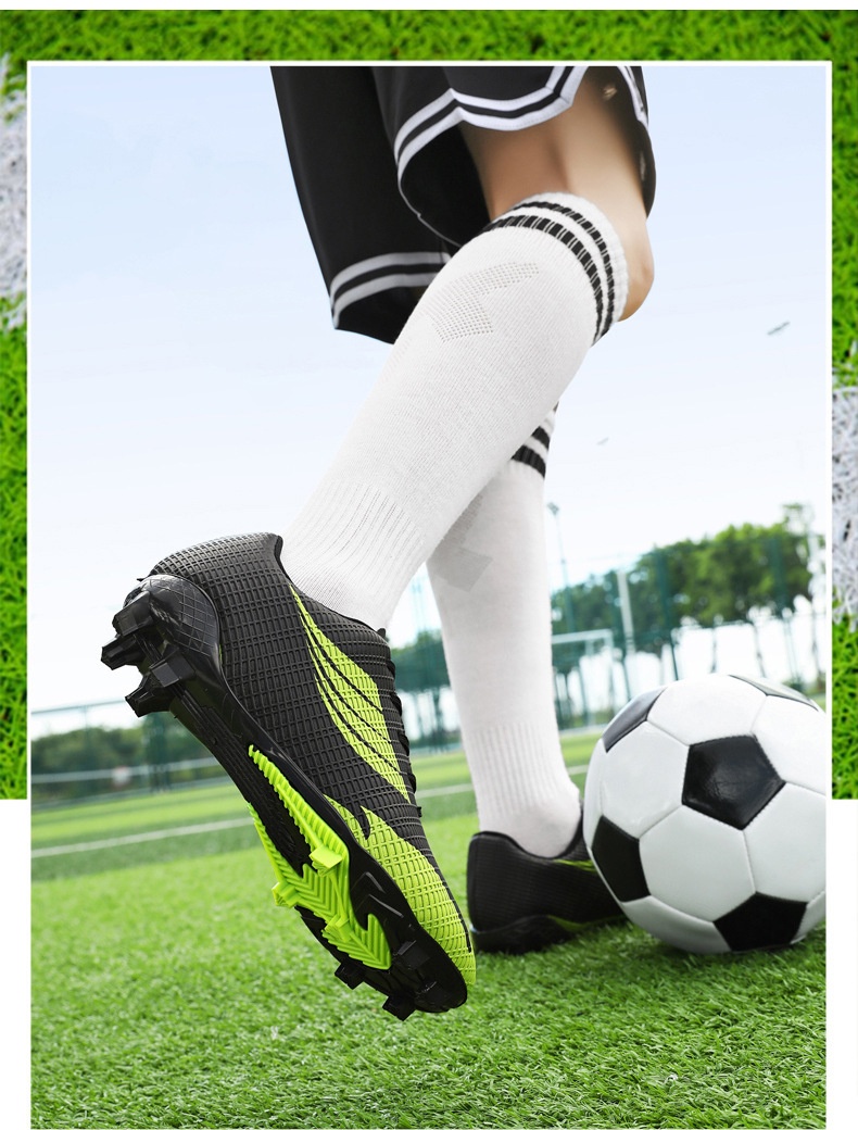 ShoeGlobe Scarpe da calcio basse corte da allenamento in pelle con superficie chiodata e antiscivolo per ragazzi e ragazze_voghion.com