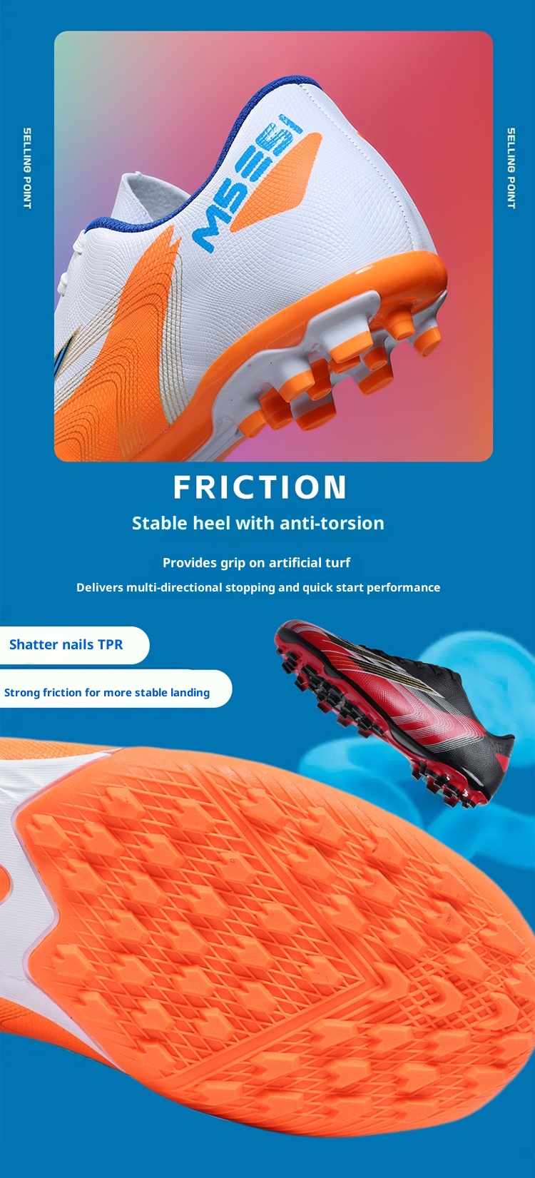 ShoeGlobe Vente en gros transfrontalière de chaussures de football pour hommes, femmes, jeunes, élèves du primaire et du secondaire, enfants, crampons cassés_voghion.com