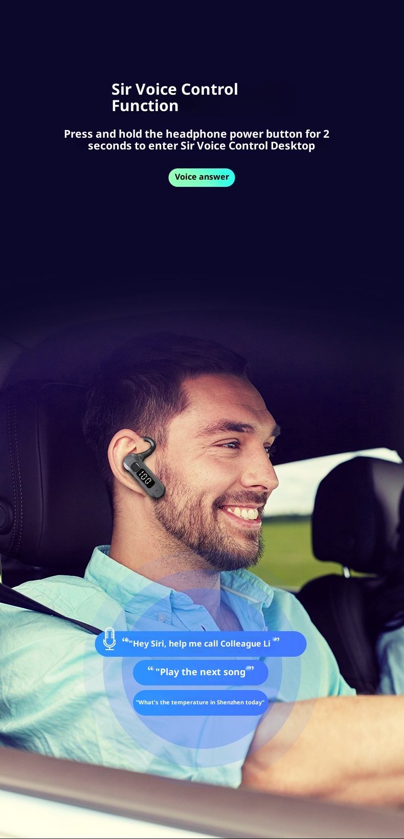 3c New OWS Bluetooth Headphones Bone Conduction Wireless Open Ear Running Noise Cancelling Stereo_voghion.com