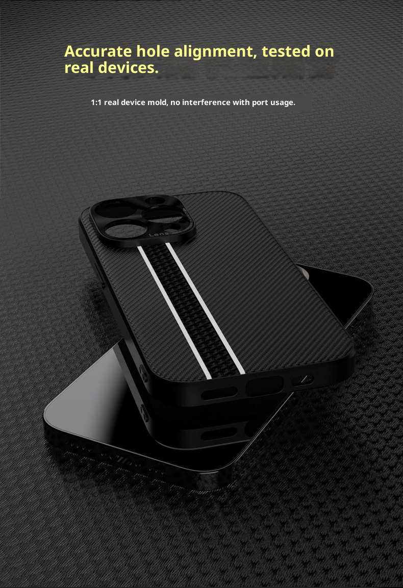 Custodia in fibra di carbonio TechGlobe Business per iPhone 15 Plus con strisce fluorescenti, custodia in pelle per iPhone 14 Pro Max, 13 XR_voghion.com