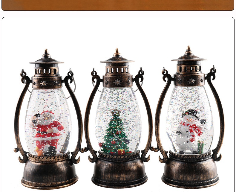 Lillian Decorations Crystal Ball Glowing Handheld Oil Lamp Snow Floating Light Gift Christmas Tabletop Ornament_voghion.com