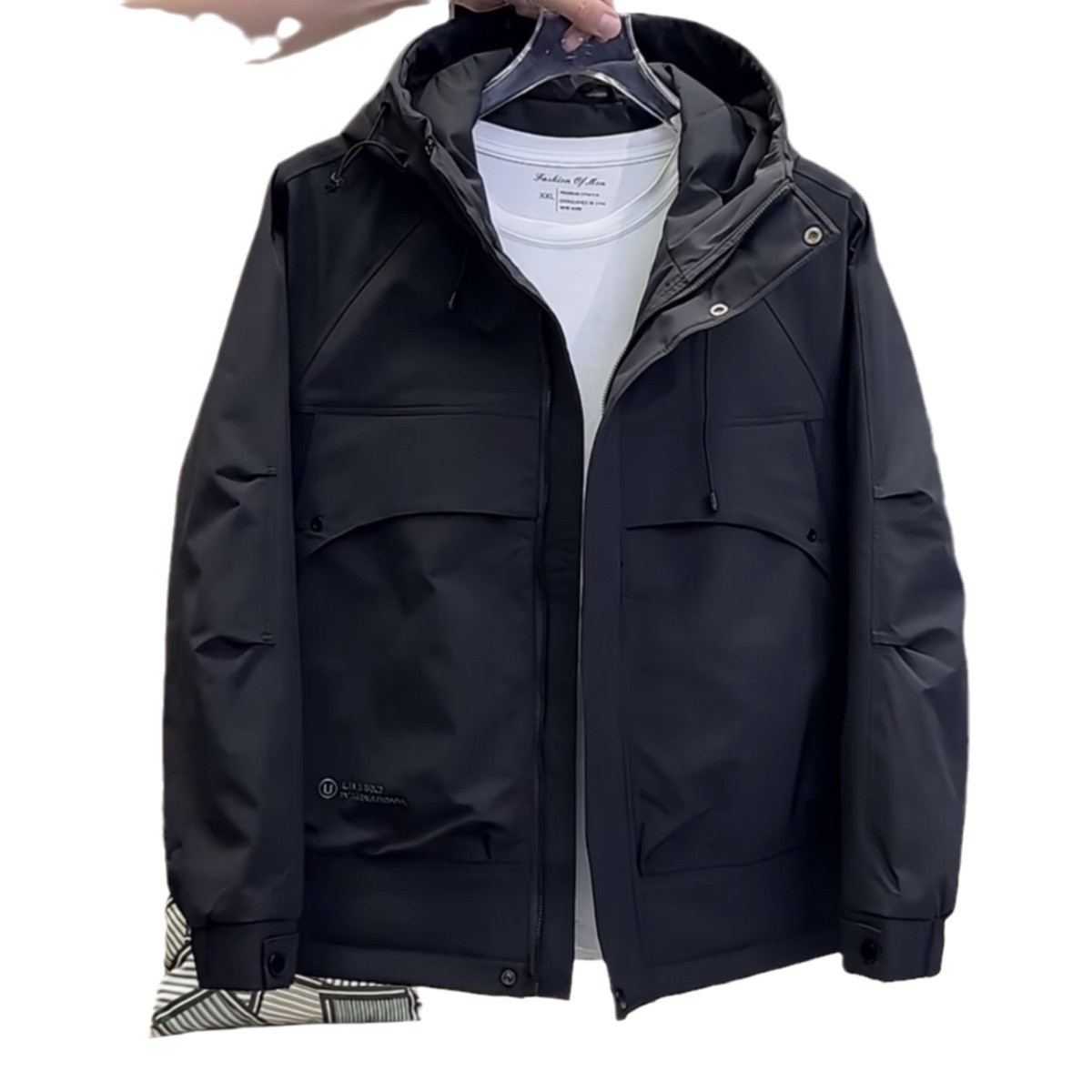 boy Factory Direct Hooded Loose Padded Windproof Thickened Double Cotton Softshell Jacket Men's Workwear Warm Winter_voghion.com