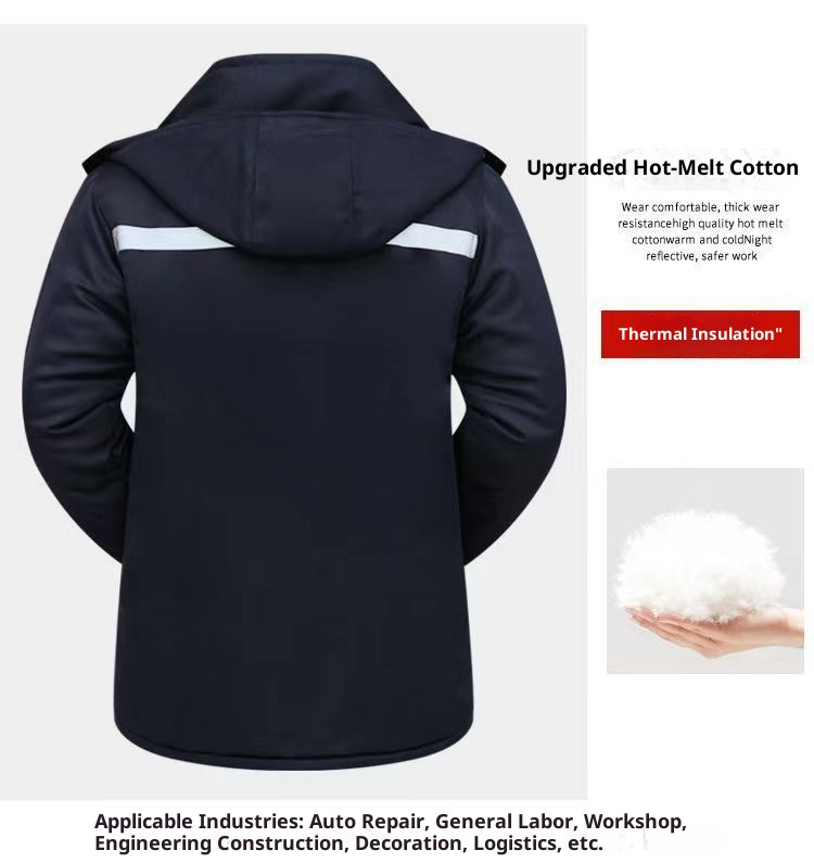 boy Winter Jacket For Men, Thickened, Wear-resistant, Cold-proof, Warm, Reflective Strips, Outdoor Cold Storage Work,_voghion.com