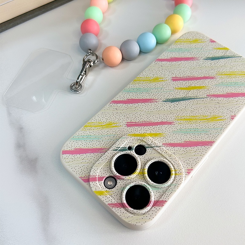 TechGlobe Hanging 16 Rainbow Strap 15 Pro Chain 14 Custodia morbida compatibile con iPhone 13_voghion.com