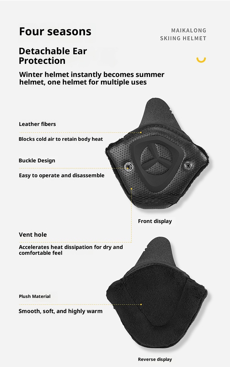 001 Professional Ski Helmet Hat Snow Goggles Integrated For Men Women Adults And Children Full Set Safety Gear_voghion.com