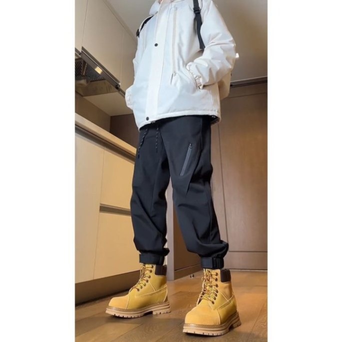 001 American Style Outdoor Functional Waterproof Softhell Men Winter High Street Fleece Lined Velcro Ski Hiking Jogger_voghion.com