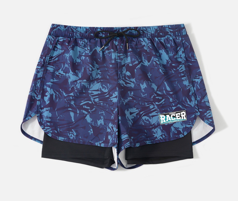 001 001 Swim Trunks Men's Boxer Five-Point Swimsuit Set Anti-Embarrassment New Professional Beach Adult Swimming Gear_voghion.com