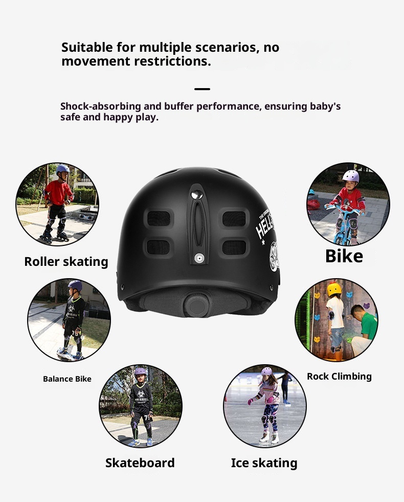001 Skull Style Head-Mounted Ski Outdoor Adjustable Single And Double Board Sports Snow Helmet Anti-Collision Equipment_voghion.com