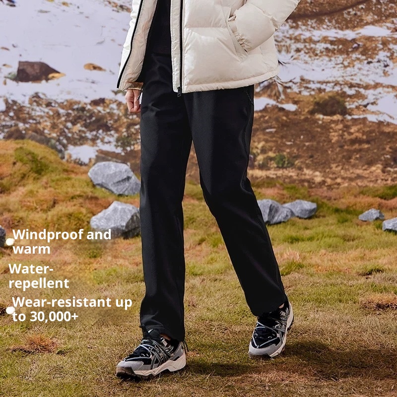 001 Pantaloni da trekking da uomo, caldi, larghi, antivento, foderati in pile, softshell da donna, pantaloni lunghi a gamba dritta, ghiaccio e_voghion.com