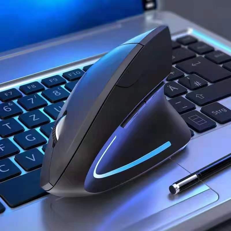 Techglobe New Business Rechargeable Wireless Black Foreign Trade Cross-Border E-commerce Computer Laptop Vertical Mouse Wholesale_voghion.com