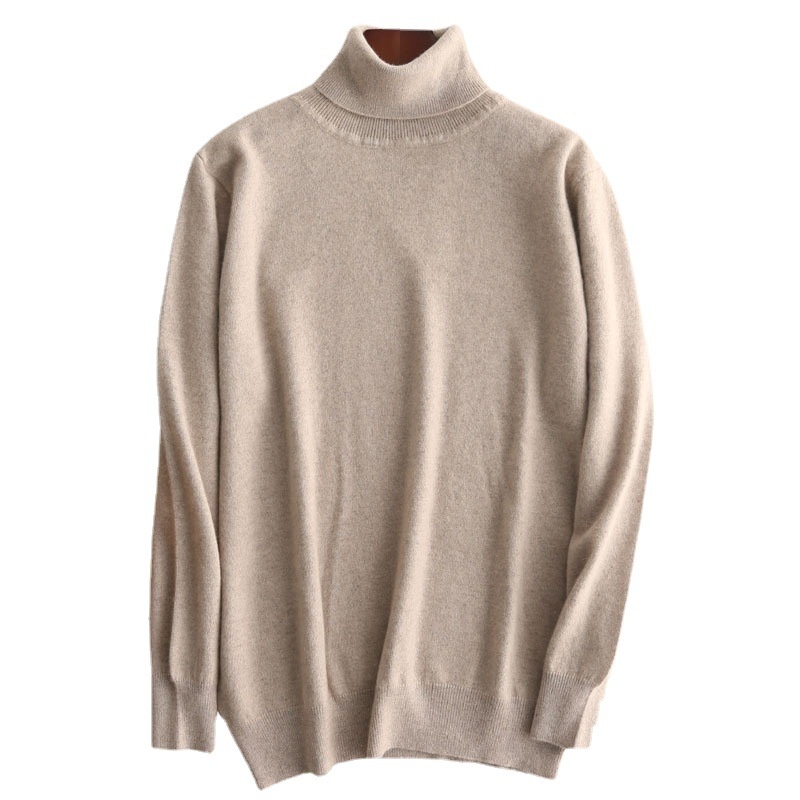 boy Boy Boy Autumn Winter Men's Turtleneck Pullover Turn-down Collar Wool Long Sleeve Plus Size Cashmere Knitted Sweater Base Layer_voghion.com