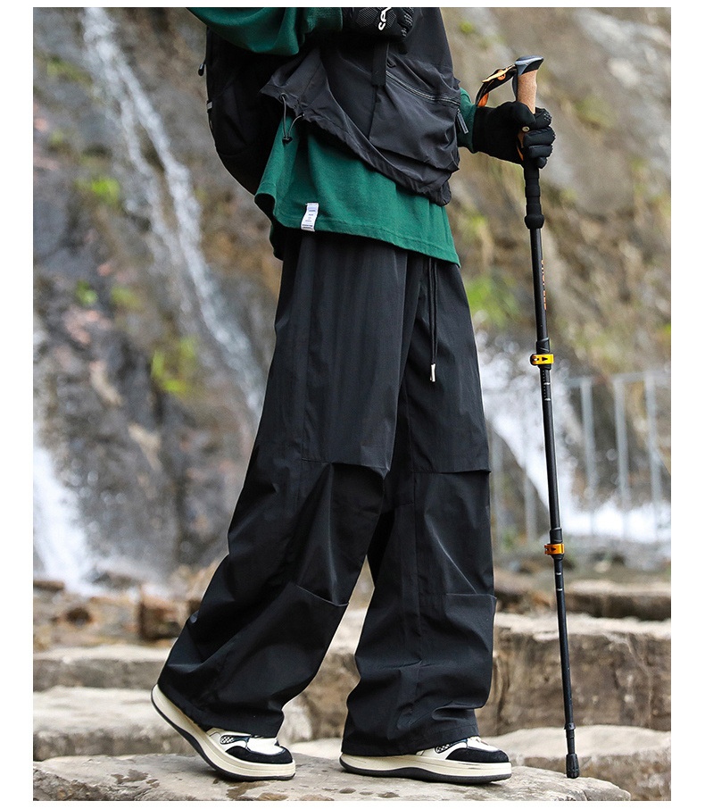 001 Outdoor Hiking Functionele rechte broek voor mannen en vrouwen, snel drogende casual losse waterdichte trekkingbroek met wijde pijpen,_voghion.com