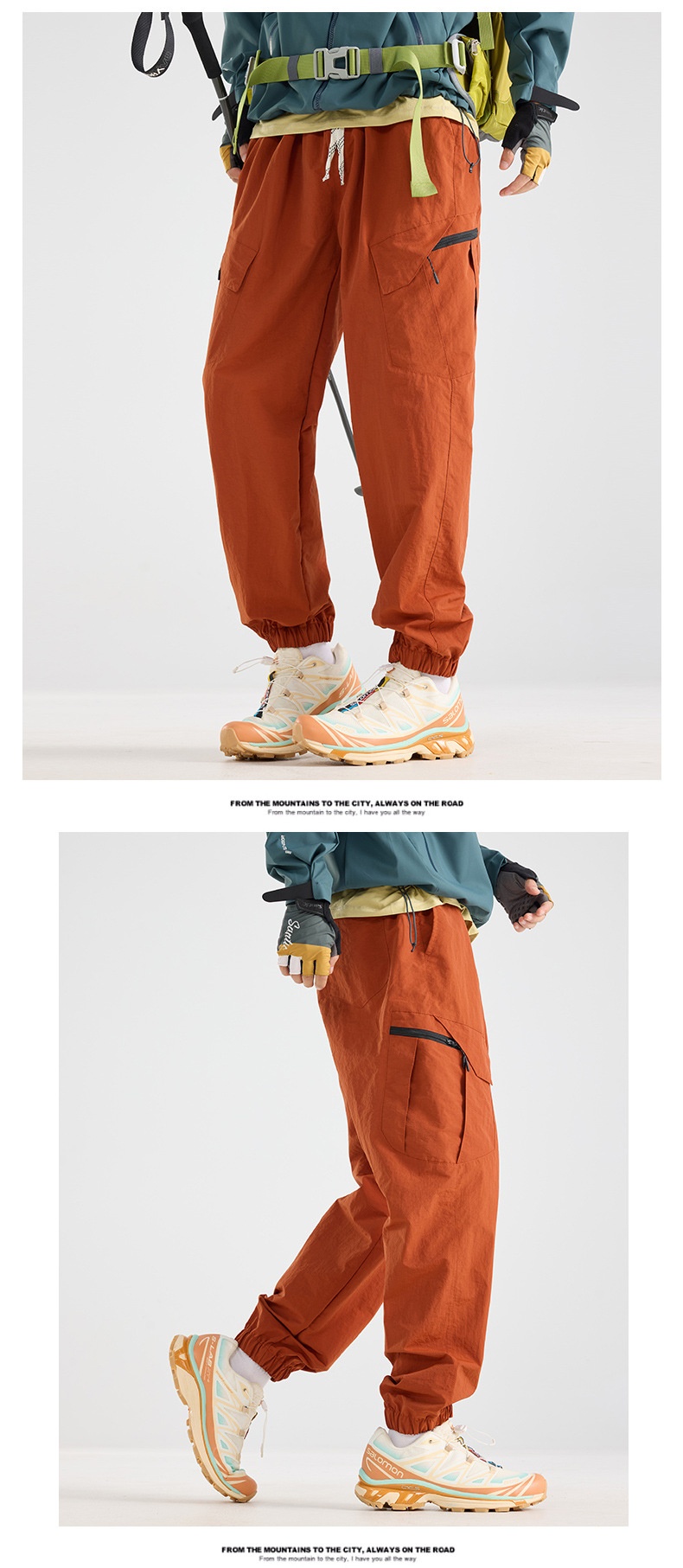 001 Outdoor lichtgewicht sport softshell voor heren en dames, lente en herfst trendy waterbestendige losse cargobroek, wandelen_voghion.com