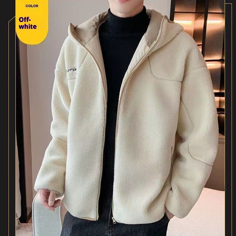 boy Lamb Wool Plush For Men, Autumn 2024 New Style, Particle Fleece Winter Coat, Trendy Brand, Fleece-Lined And Thickened_voghion.com