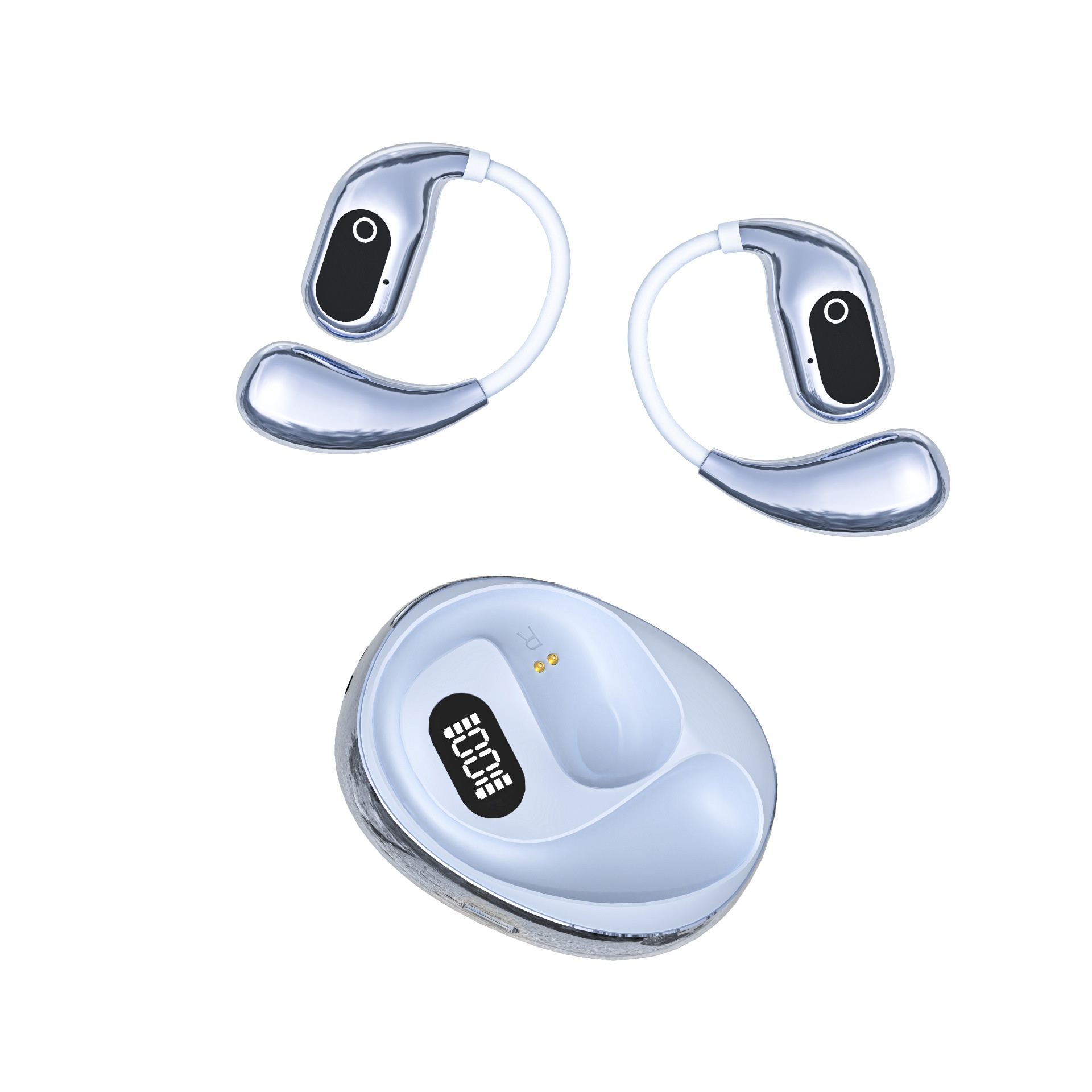 3c 2025 New XG99 Bone Conduction Bluetooth Wireless Long Battery Life Non-In-Ear Over-Ear Sports Noise Cancelling Earphones_voghion.com