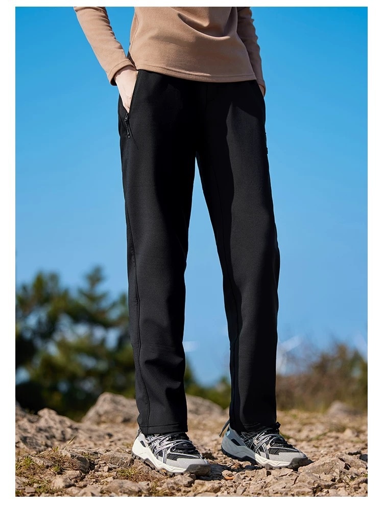 001 Pantaloni da trekking da uomo, caldi, larghi, antivento, foderati in pile, softshell da donna, pantaloni lunghi a gamba dritta, ghiaccio e_voghion.com