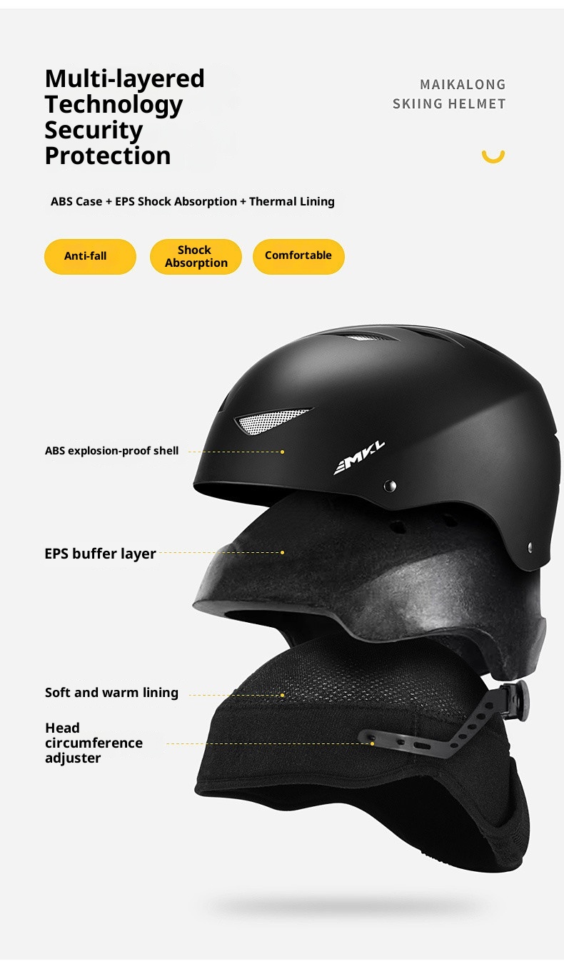 001 Professional Ski Helmet Hat Snow Goggles Integrated For Men Women Adults And Children Full Set Safety Gear_voghion.com