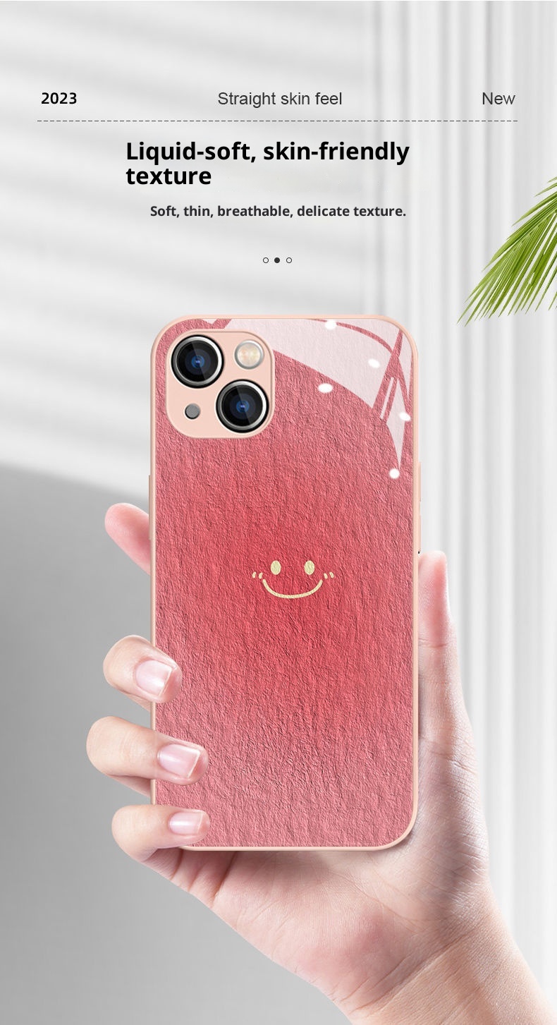 TechGlobe Oil Painting Smiley Face Compatible With 16 Phone Case IPhone 14 Pro Max Full Coverage 8 Plus/7 Glass XR 11/12_voghion.com