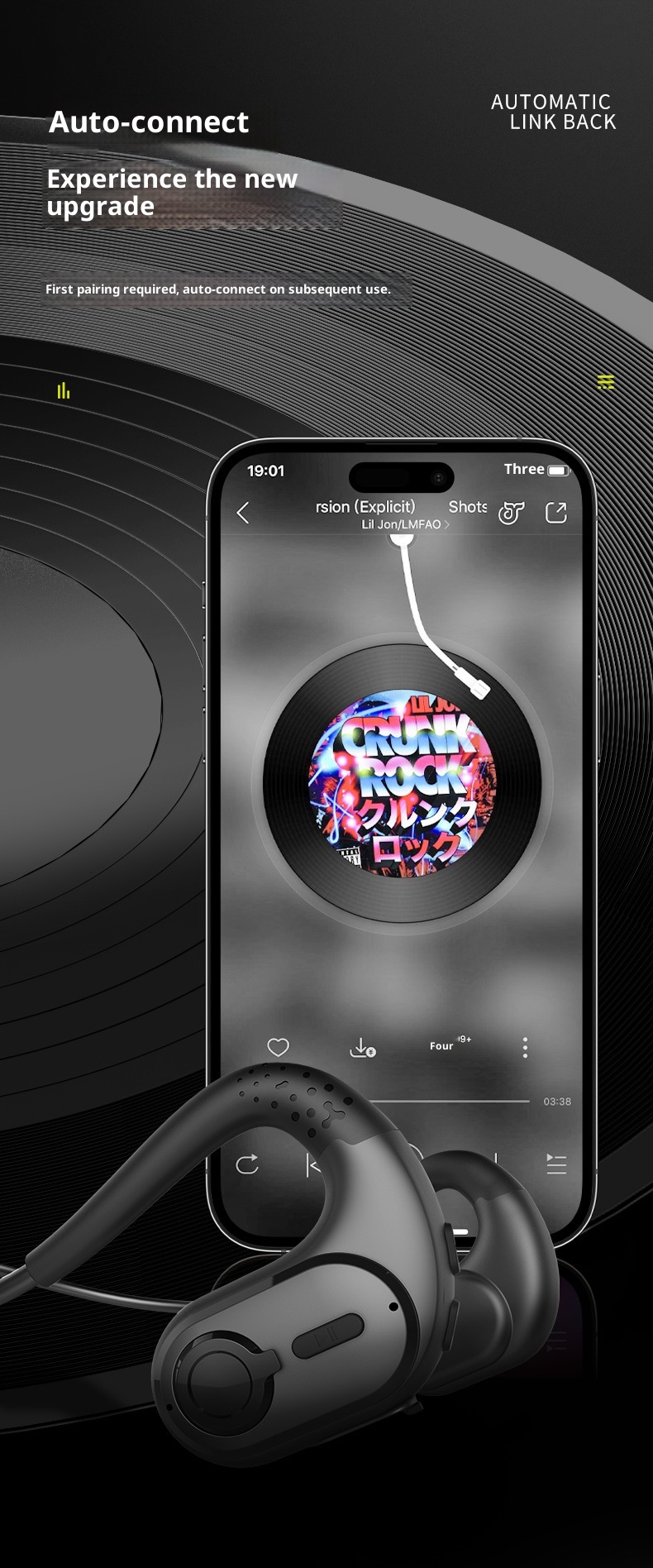 3c G9 Independent Detachable Microphone Arm HD Call Bluetooth Business Headset_voghion.com