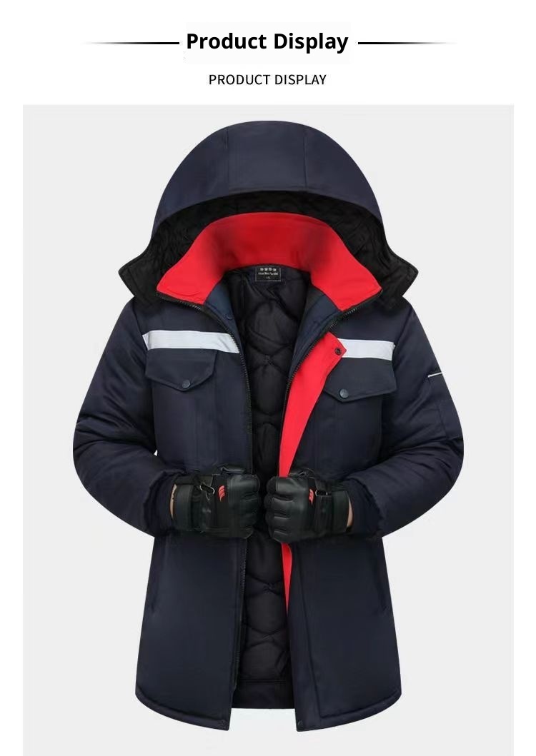 boy Winter Jacket For Men, Thickened, Wear-resistant, Cold-proof, Warm, Reflective Strips, Outdoor Cold Storage Work,_voghion.com