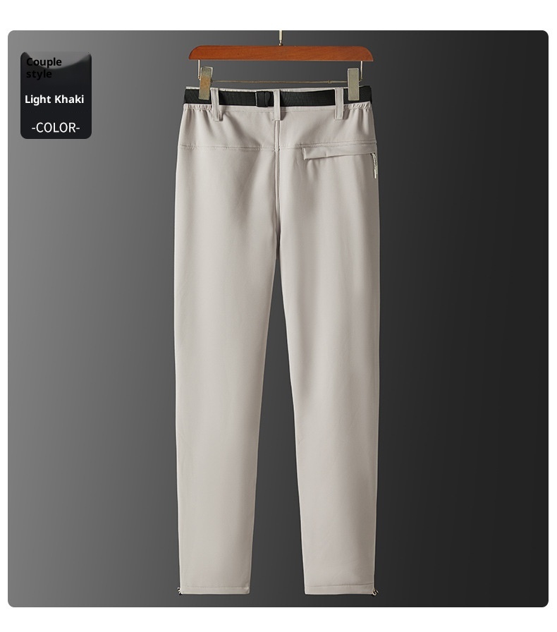 001 Winddichte und wasserdichte, mit Thermofleece gefütterte, dicke, lange Softshell-Wanderhose für Damen und Herren, Herbst und Winter_voghion.com