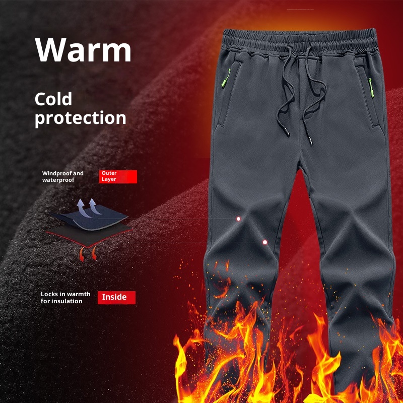 001 Couple Outdoor Softshell Skiing Women's Trendy Spring Autumn Fleece Lined Thickened Warm Windproof Waterproof Hiking_voghion.com