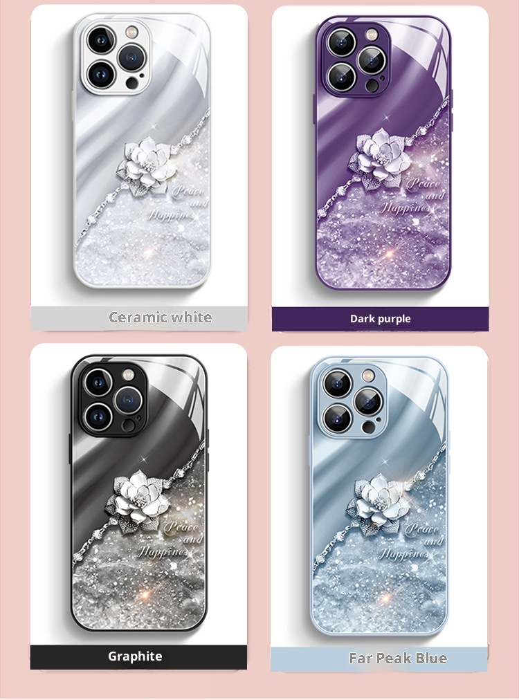 Custodia per telefono compatibile con TechGlobe 15, nuovo iPhone 16 Max, in vetro 12 Pro con cordino, 14 da donna, 13 Premium_voghion.com