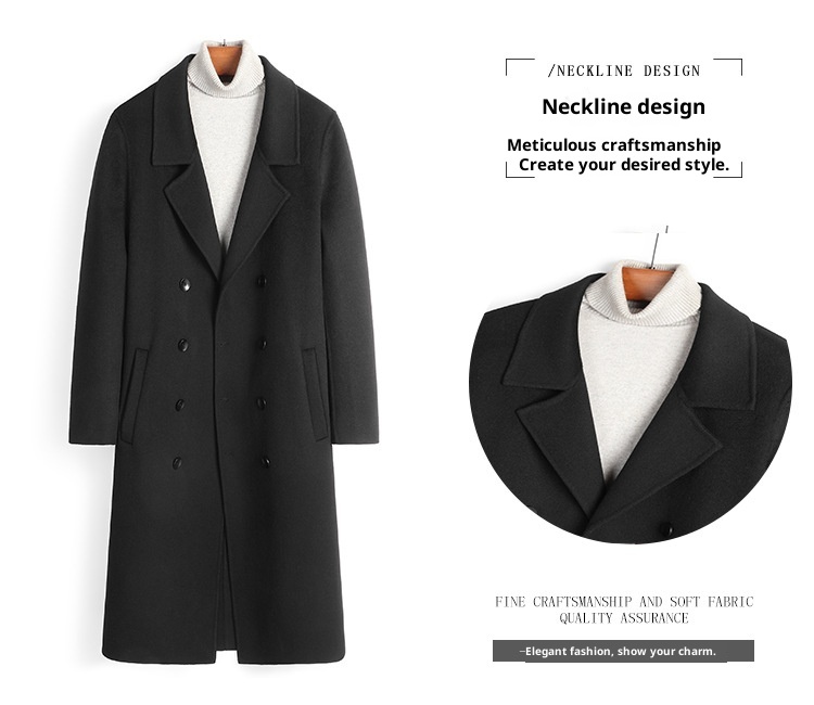 boy 2025 High-End 100% Double-Sided Premium Woolen Jacket Men's Over-Knee Wool Coat Wholesale_voghion.com