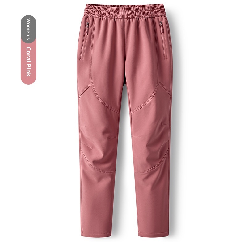Calças compridas femininas grossas e quentes para atividades ao ar livre, com aquecimento de grafeno, ideais para o inverno. Tamanhos grandes para homens. Forro de lã impermeável._voghion.com