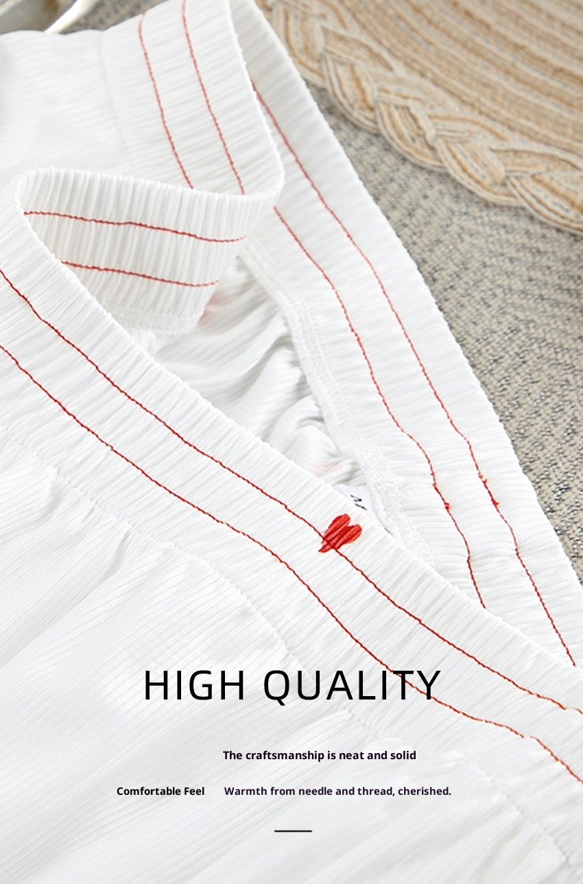 ChicShe 2025 Europäische und amerikanische Frühlings-Strick-Hausmode für Damen, Herzmuster-Ärmel, lange Hose, lockerer zweiteiliger Pyjama_voghion.com