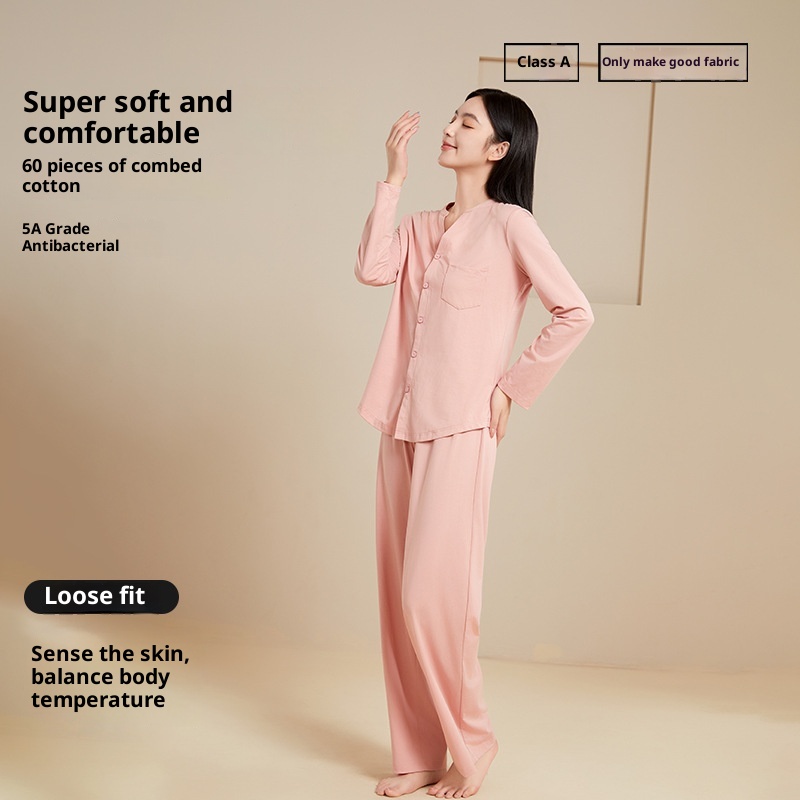 ChicShe Classe A Pigiama da donna in Tencel, traspirante, antibatterico, a maniche lunghe, autunnale, in cotone, per la casa, Xinjiang_voghion.com