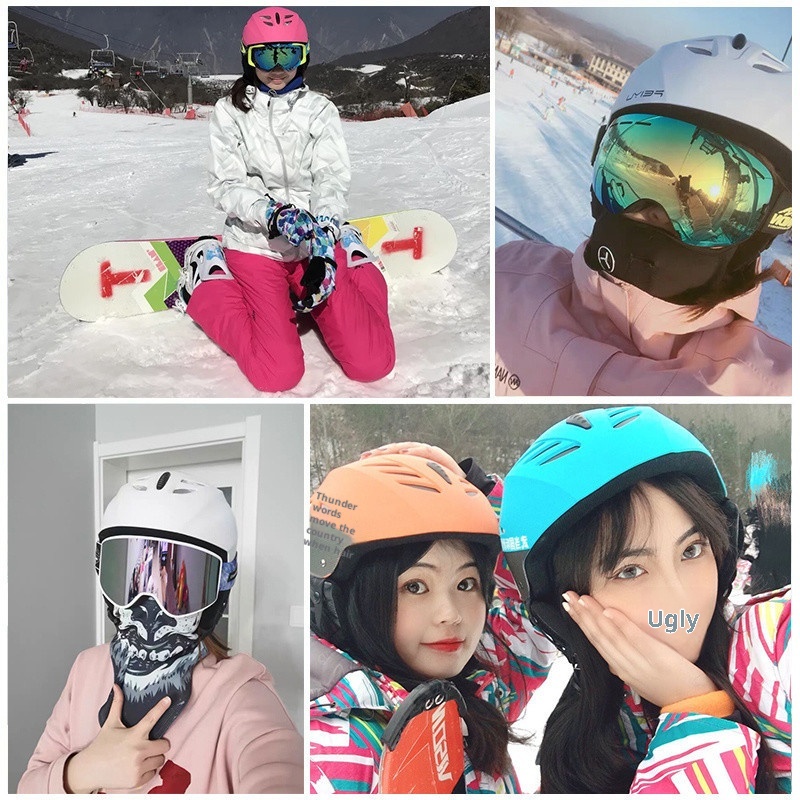 001 Snowboardski voor heren en dames, wintersportset met sneeuwhelm en skibril, kinderveiligheidshelm en -beschermende uitrusting_voghion.com