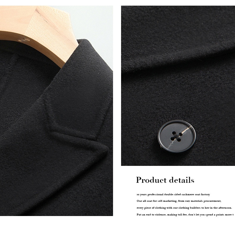 Jongen Lente Verdikte Dubbelzijdige Wol Voor Heren, Lange Overknee High-End Casual Britse Stijl Heren Wollen Jas_voghion.com