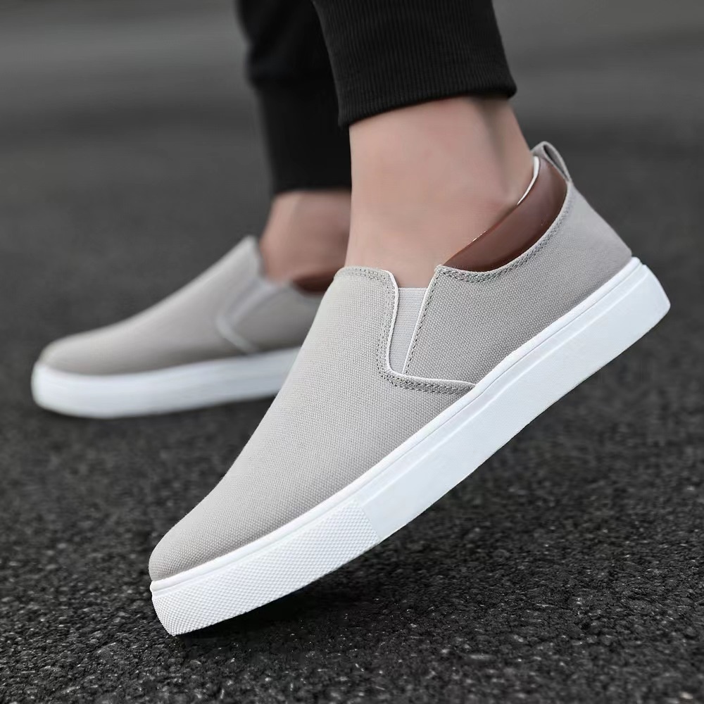 Scarpe da donna in tela traspirante basse e piatte per il commercio estero giapponese e coreano, scarpe slip-on di grandi dimensioni transfrontaliere._voghion.com