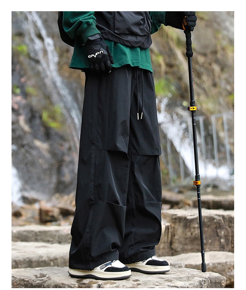 001 Outdoor Hiking Functionele rechte broek voor mannen en vrouwen, snel drogende casual losse waterdichte trekkingbroek met wijde pijpen,_voghion.com