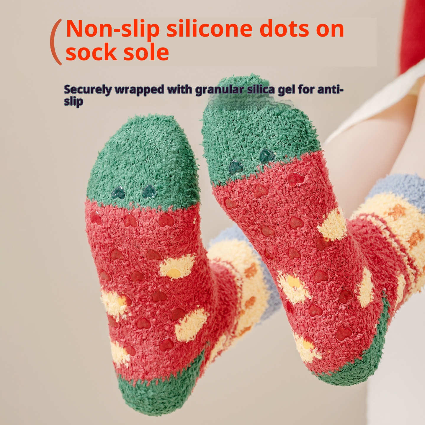 Lillian Christmas Socks For Women, Thickened Coral Fleece Warm Mid-Calf, Autumn And Winter Fleece-Lined Sleep Non-Slip Floor_voghion.com
