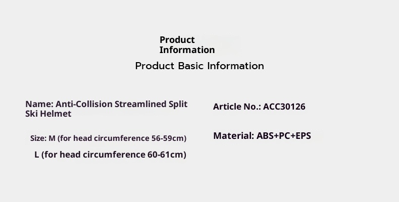 001 VECTOR Ski Anti-Collision Streamlined Split Protection Sports Outdoor Professional Snow Helmet Unisex_voghion.com