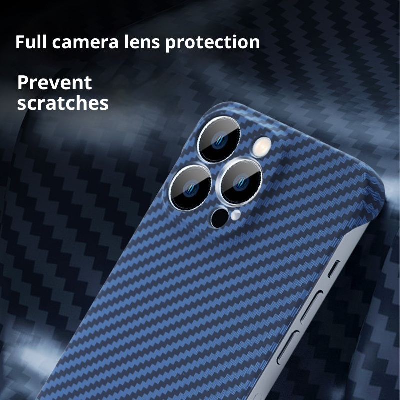 TechGlobe Suitable For 15 Pro Max Phone Carbon Fiber Color-Block PC Hard Case IPhone 14 Ultra-Thin Edgeless Protective Cover_voghion.com
