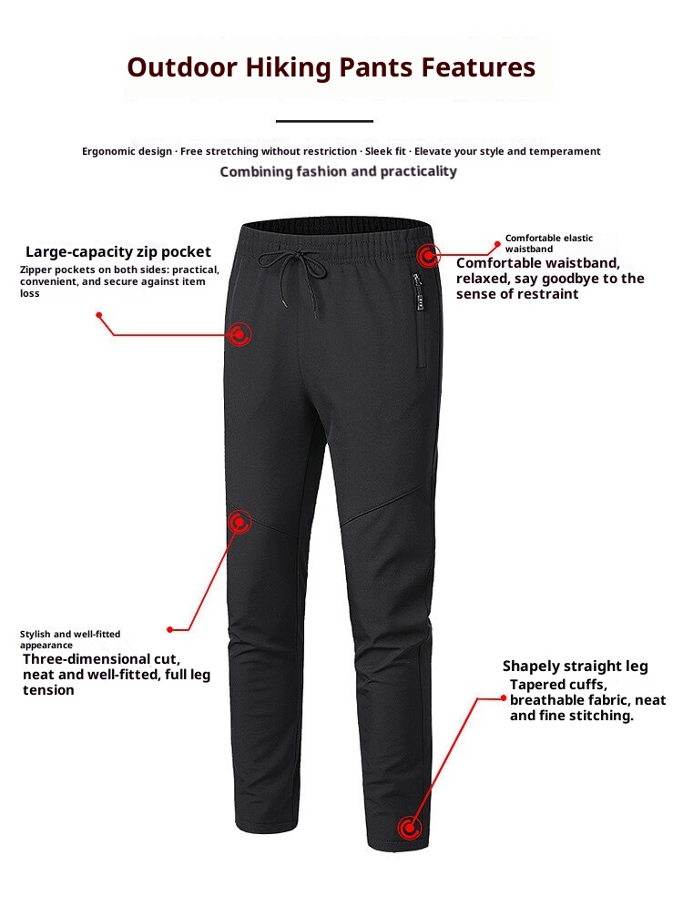 001 2024 New Fleece-Lined Warm Unisex Outdoor Windproof Waterproof Softshell Casual Sports Pants_voghion.com