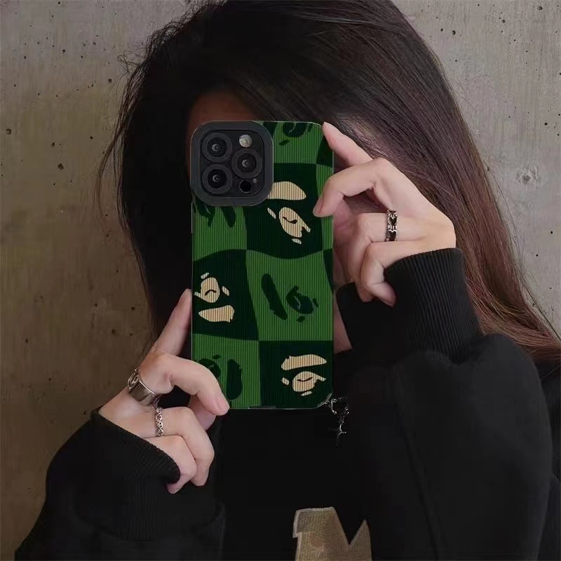 Étui à carreaux vert foncé TechGlobe compatible iPhone 13, 11/12 Pro, XR, XS Max, 8 Plus, souple, unisexe_voghion.com