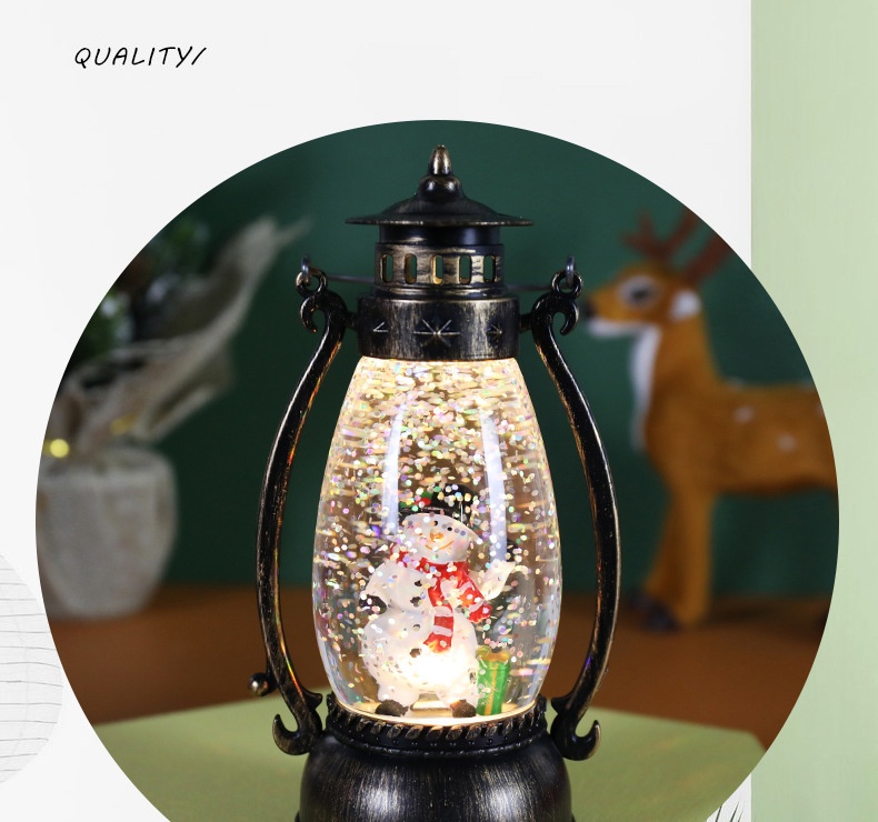Lillian Decorations Crystal Ball Glowing Handheld Oil Lamp Snow Floating Light Gift Christmas Tabletop Ornament_voghion.com