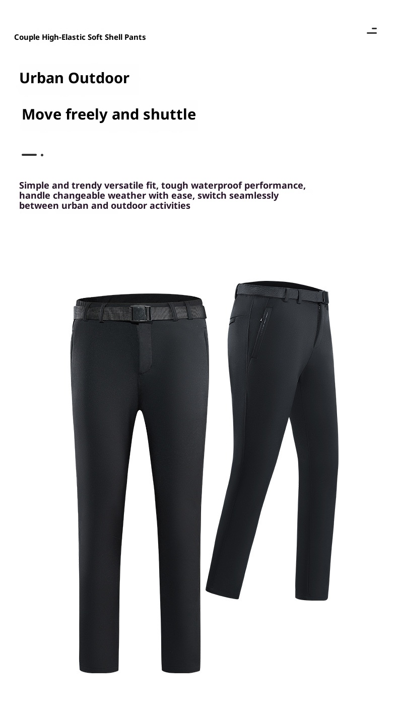 001 Outdoor Men's Waterproof Windproof Sports Soft Shell Pants With Fleece Lining For Wath, Hiking Pants, Thickened And_voghion.com