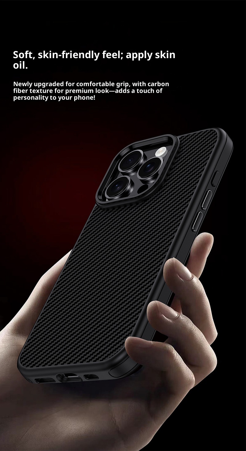 TechGlobe Adatto per il telefono cellulare 16promax Nuova custodia protettiva anti-caduta per iPhone 16pro, 16plus in fibra di carbonio_voghion.com