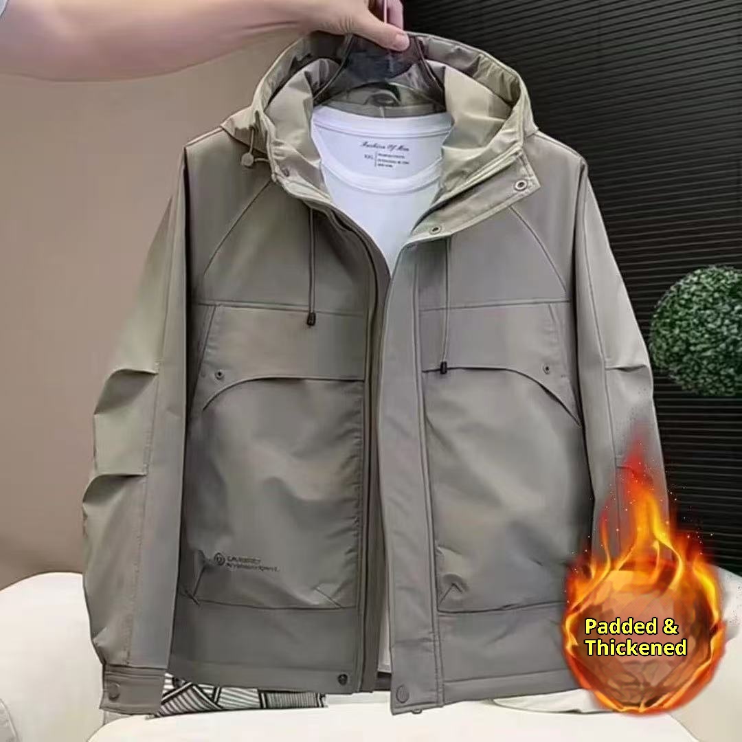 boy Factory Direct Hooded Loose Padded Windproof Thickened Double Cotton Softshell Jacket Men's Workwear Warm Winter_voghion.com