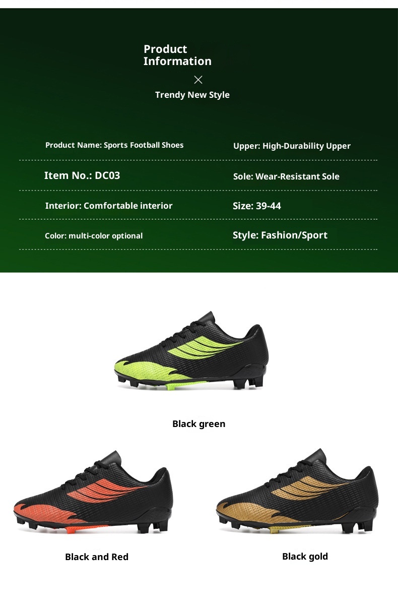 ShoeGlobe Scarpe da calcio basse corte da allenamento in pelle con superficie chiodata e antiscivolo per ragazzi e ragazze_voghion.com