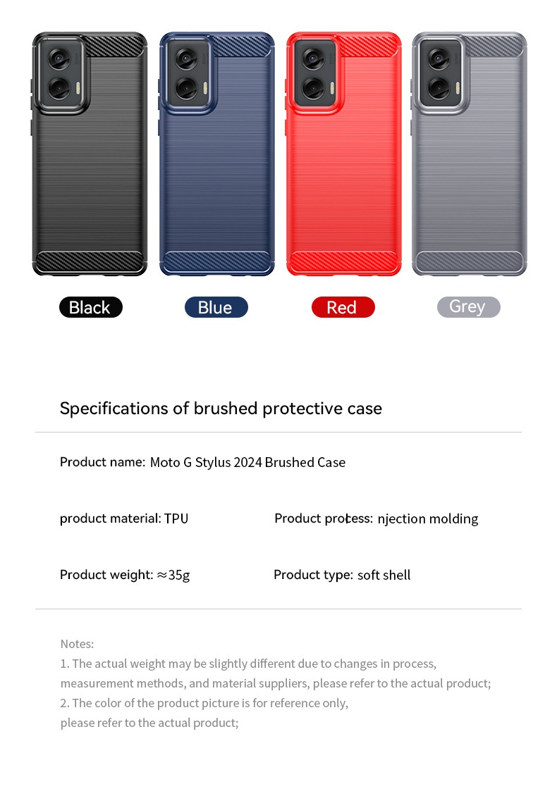 TechGlobe Suitable For MotoG Stylus 2024 Phone G24 MOTO G04 Brushed Anti-drop Protective Cover Soft TPU Case_voghion.com