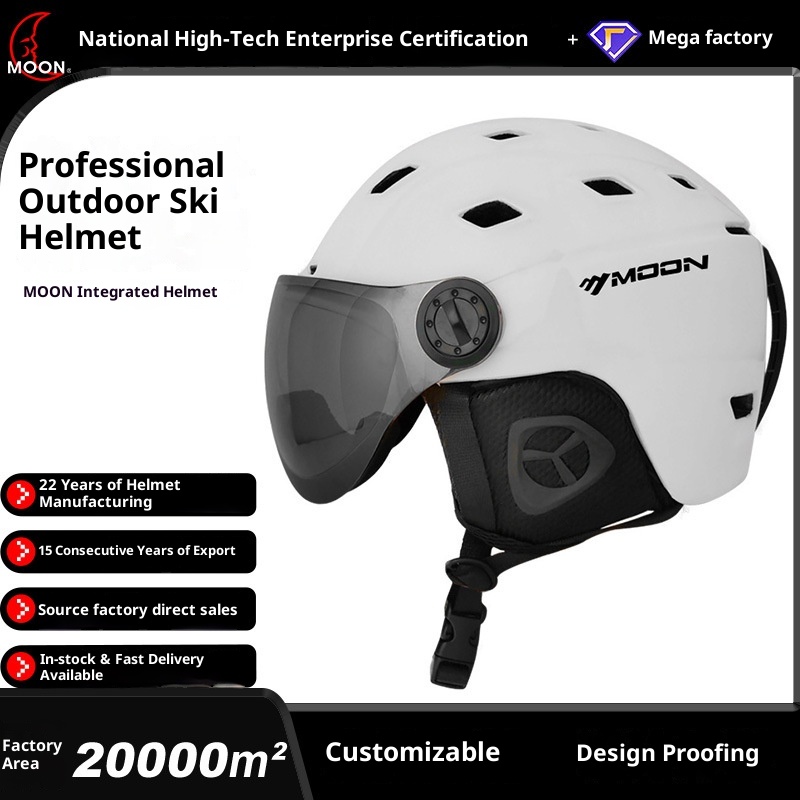 001 MOON Casco de esquí de una pieza, protección para actividades al aire libre, unisex, profesional, para hombre y mujer, personalizable para todoterreno_voghion.com